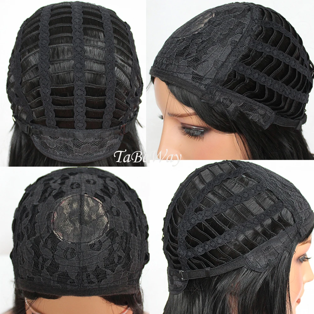 

TaBeWay Black Straight Synthetic Hair Wigs Heat Resistant Long Straight Wig with Full Bangs Fashion No Lace Wigs for Women