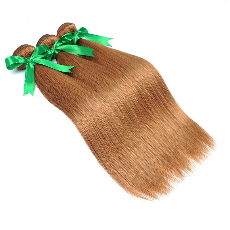 

I Envy Gold Blonde Straight Bundles Brazilian Hair Weave Bundles Pre Colored #30 Bundle Deals 1/3/4 Pcs 100% Human Hair Non-remy