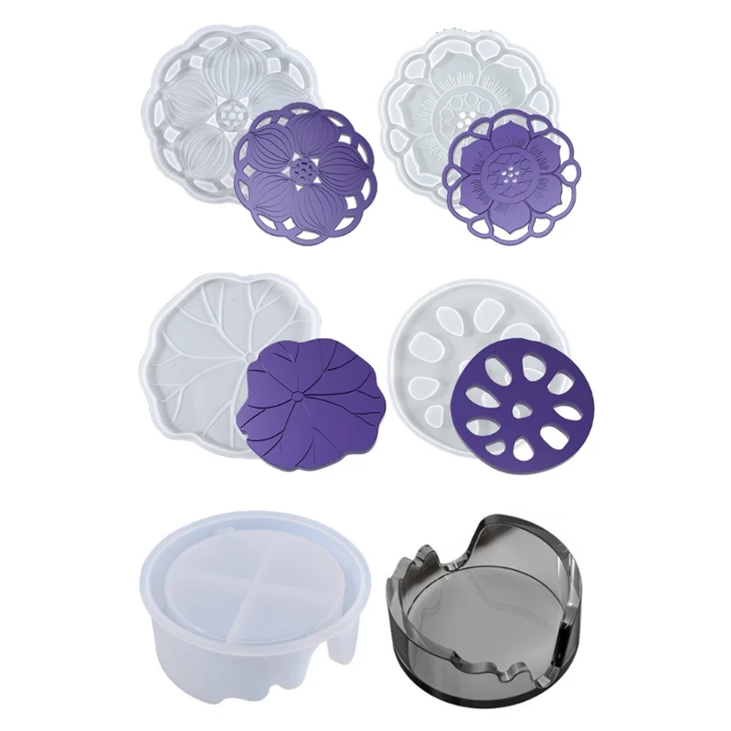 

Lotus Coaster Epoxy Resin Mold Tray Cup Mat Casting Silicone Mould DIY Crafts Home Decorations Making Tools