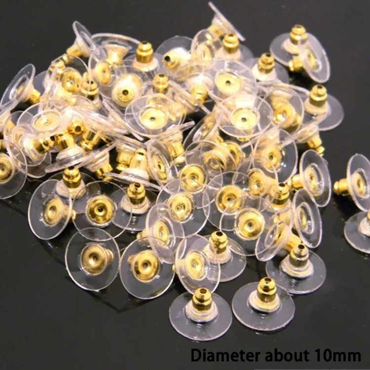 

50 Pcs Silicon Stud Earring Back Stoppers Ear Post Nuts Jewelry Findings And Components Ear Plugging / Blocked