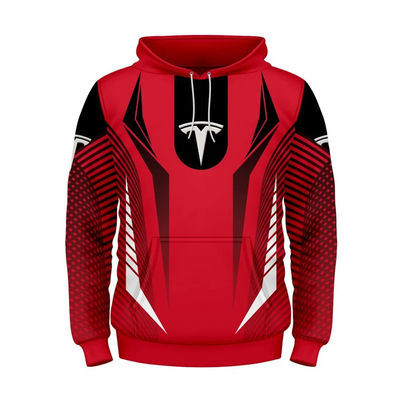 

Толстовка мужская с капюшоном, цифровая худи с логотипом Tesla Car, в стиле Харадзюку, на весну и осень