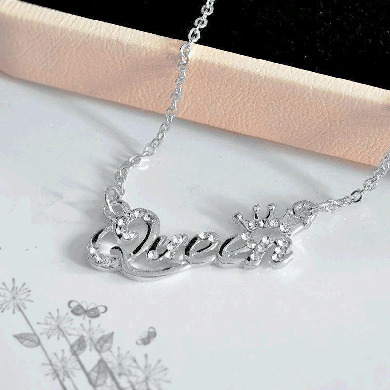 

New Fashion Luxury Gold-Color Queen Crown Chain Necklace Zircon Crystal Necklace Women Fashion Jewelry Birthday Present Gifts