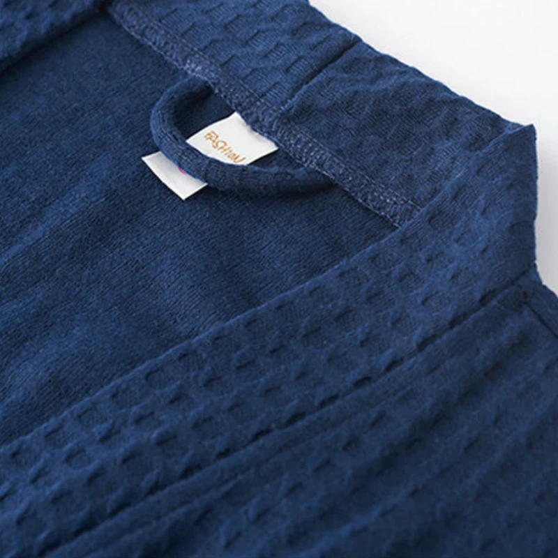 

Robes Couples Spring Long Sleeve Sleepwear Kimono Drawstring Solid Waffle Womens Mens Elegant Homewear Simple Korean Style New