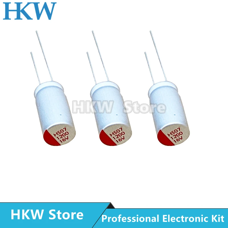 

20pcs NEW DIP Polymer Solid Electrolytic Capacitor 1200UF 16V 8x16mm Super Low ESR 1200UF16V 16V1200UF 20% High Quality