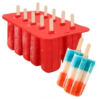 food grade popsicle silicone molds 10 cavity homemade kitchen silicone popsicle mold bpa free frozen ice pop cream maker zm929