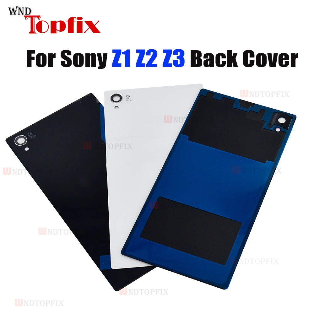

For Sony Z1 L39H C6902 Back Glass Housing For Sony Z2 D654 Battery Cover Z3 L55T back door glass Z2 D6543 Back Cover Replacement