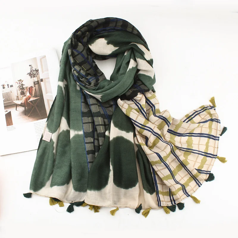 

Женская шаль-шарф из вискозы в горошек, 180x90 см