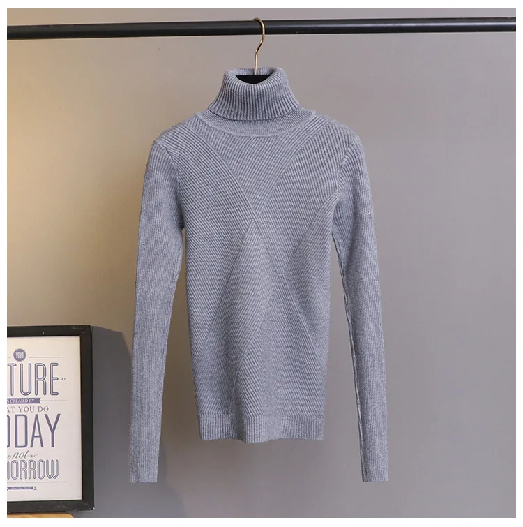 

HLBCBG Women Turtleneck Cowlneck Winter Sweater Long Sleeve Thick Warm Pullover Soft Knitted Jumper Christmas Sweaters Pull Top