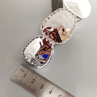2021 ins new cheap rhodium hammered metal irregular minimalism handmade elastic bracelets korean fashion women party jewelry