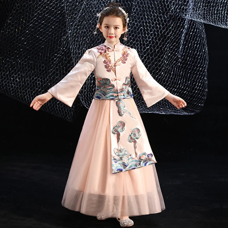 

Chinese cheongsam tutu Dress Girls Dresses Kid Clothes Wedding Event Flower Girl Dress Birthday Party Costumes Children Clothing