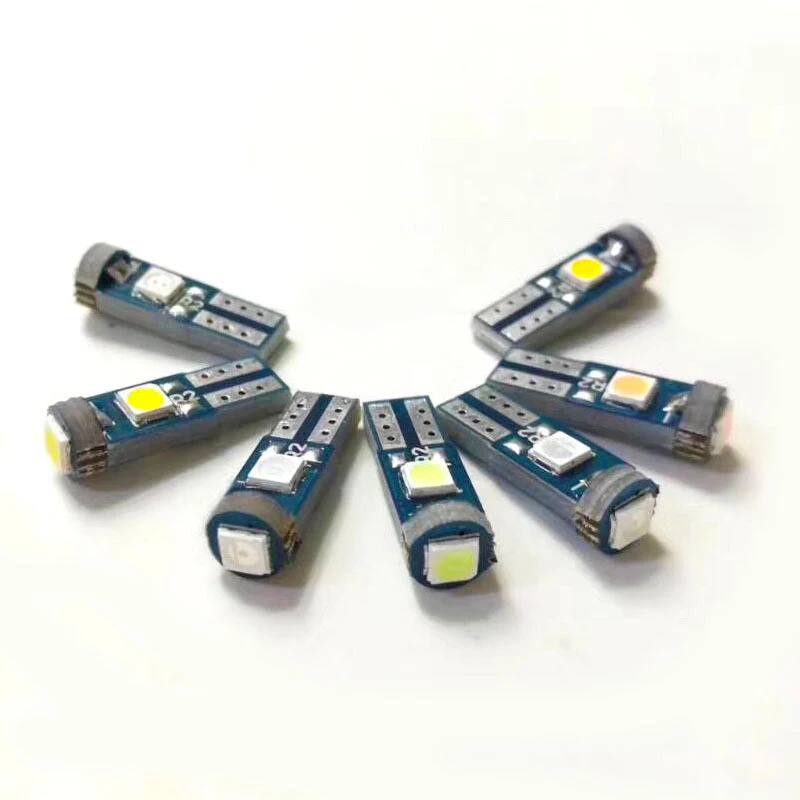 10 шт. T5 Светодиодная лампа W3W W1.2W Led Canbus автомобильные внутренние фары приборной