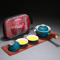 portable teaware office chinese ceramic teapot set travel tea set porcelain teacups teaware with serving tray tea infuser gifts