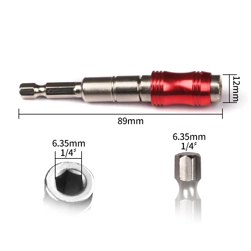

1/4" Pivoting Magnetic Screw Drill Bit Tip Holder Screwdriver Woodworking Tool Quick Change Locking Guide Bit Extension Rod