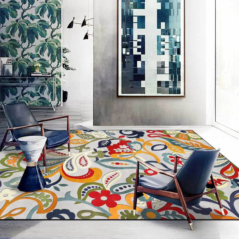 Новые 3D деревенские Цветные Цветочные коврики для гостиной спальни напольные