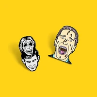 psycho enamel pins wholesale dual personality norman killer badge horror film brooches lapel badge movie pin gifts for friends