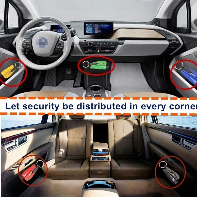 3 In 1 Mini Car Safety Hammer for Saving Lives Broken Triple Emergency Switch with Key Waist Strap Auto Window Tool | Инструменты
