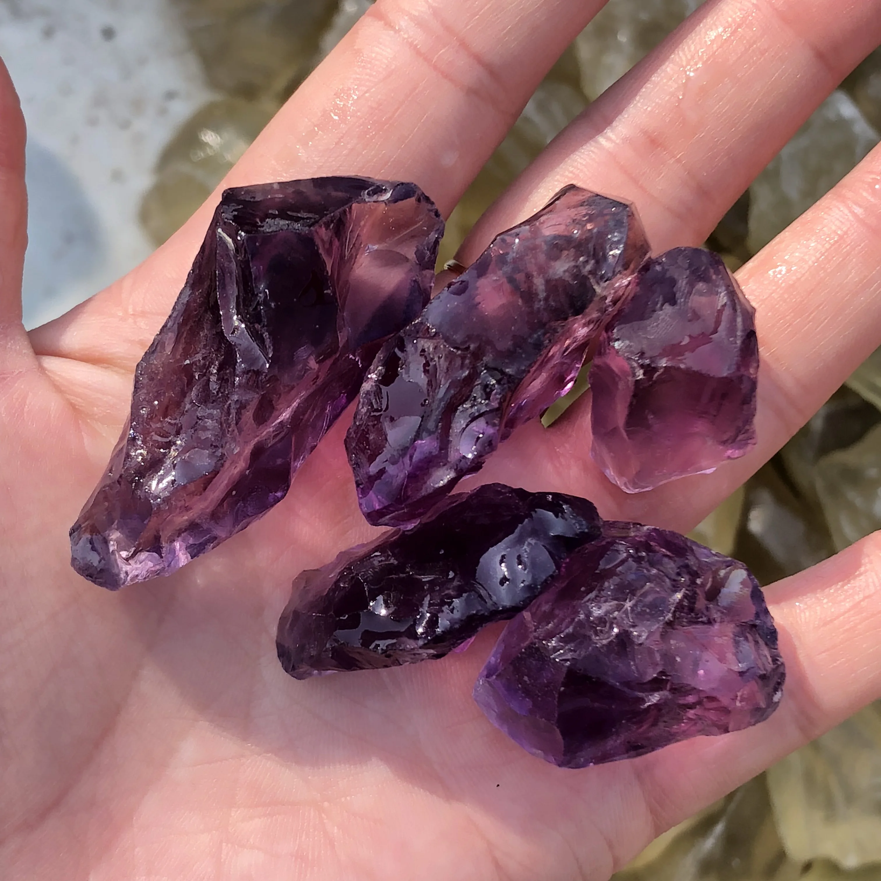 

5Pcs natural raw amethyst crystal for healing stones, beautiful reiki cure home decoration