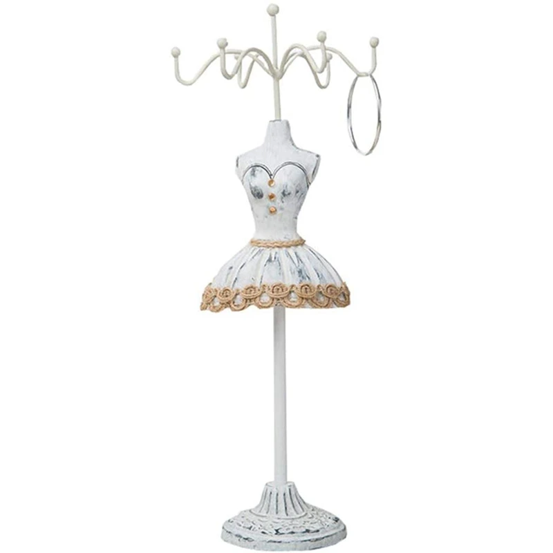 

Princess Dress Mannequin Human Body Statue Necklace Earring Holder Detachable Jewelry Holder(Random Style)