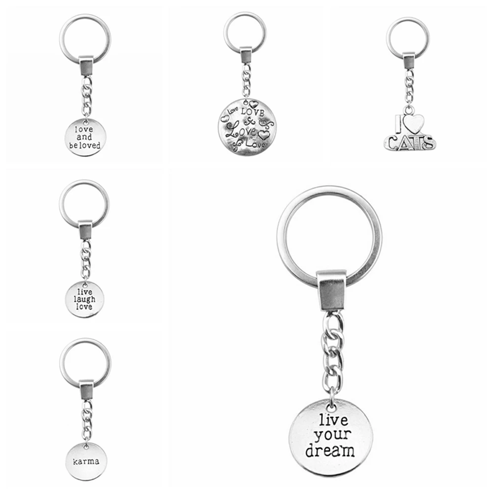 

1 Piece Handmade Car Keychain Gift Keychains 32mm Love Charms Keychain For Key