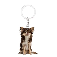 chihuahua dog keychains car lanyard for keys animal not 3d kawaii charms purse llaveros pet xmas friends gift