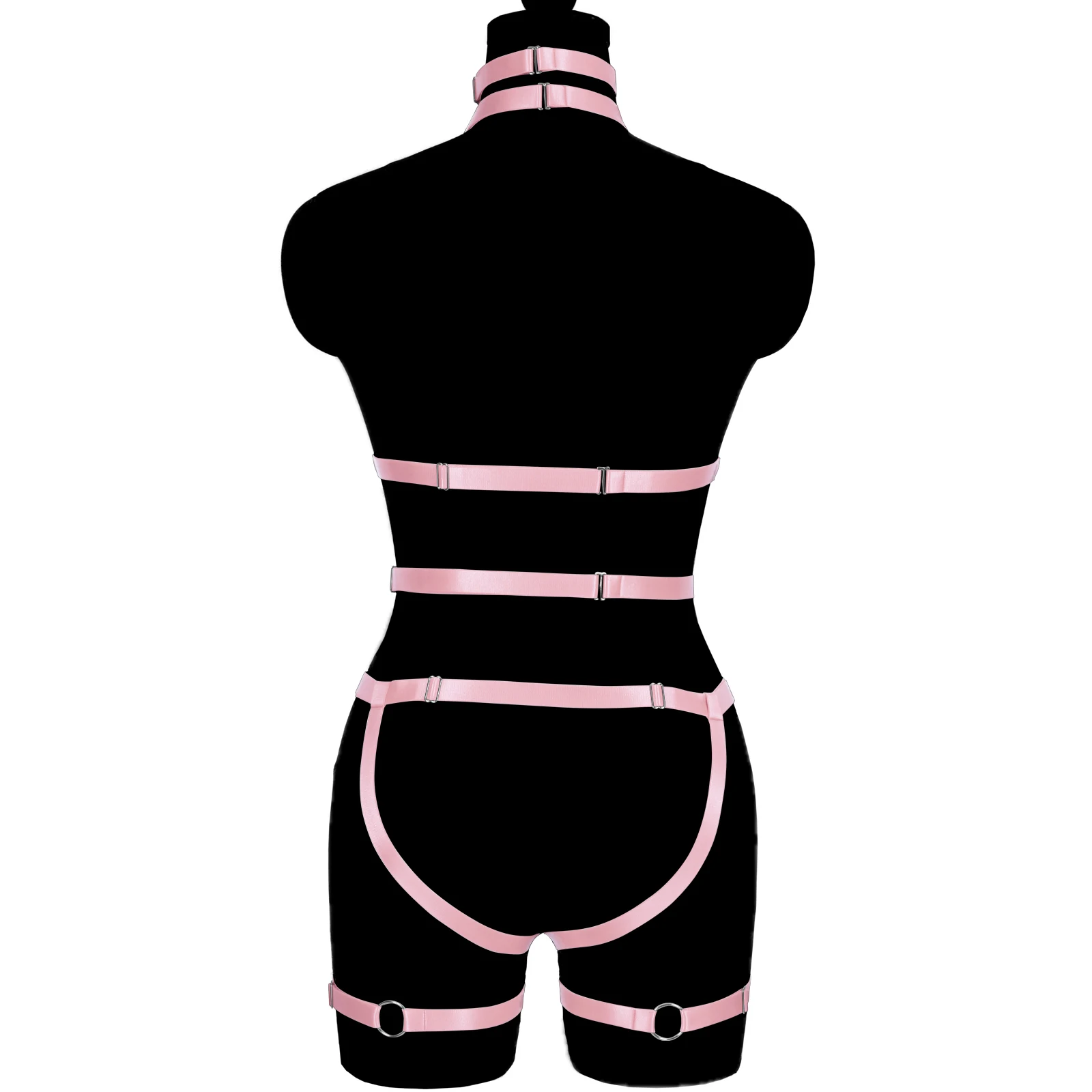 Каваи полный Boby портупея розовый бант сексуальный бандаж Пастель Гот Свадебные