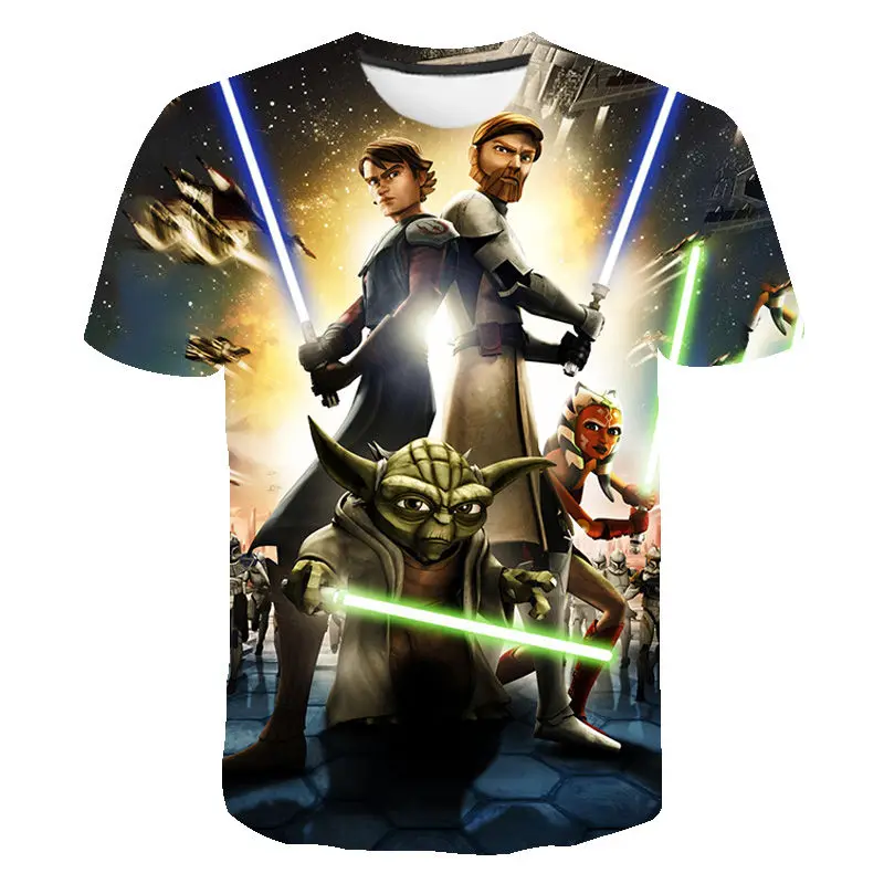 

New Summer Cool Short Sleeve Wars Movie Printed 3D T Shirts Casual Streetwear Boy Girl Kids Fashion Men Women Children Tops