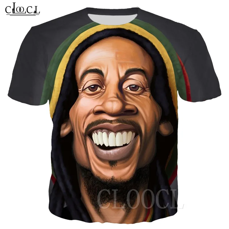 Новейшая летняя модная новая футболка в стиле хип хоп оригинатор регги Боб Марли