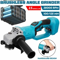 125mm impact angle grinder 3 speed brushless cordless polishing grinding cutting machine for makita 18v battery power tools