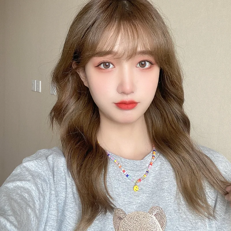 Милые модные красочные полимерные бусины ожерельлье подвеска в виде смайлика