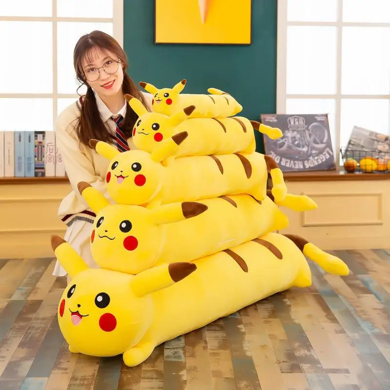 50-130cm alta calidad Pikachu de felpa de juguete, almohada de peluche de juguete Kawaii Pokemon mu&ntilde;ecas Anime juguetes para los ni&ntilde;os mu&ntilde;eca de regalo de cumplea&ntilde;os-0