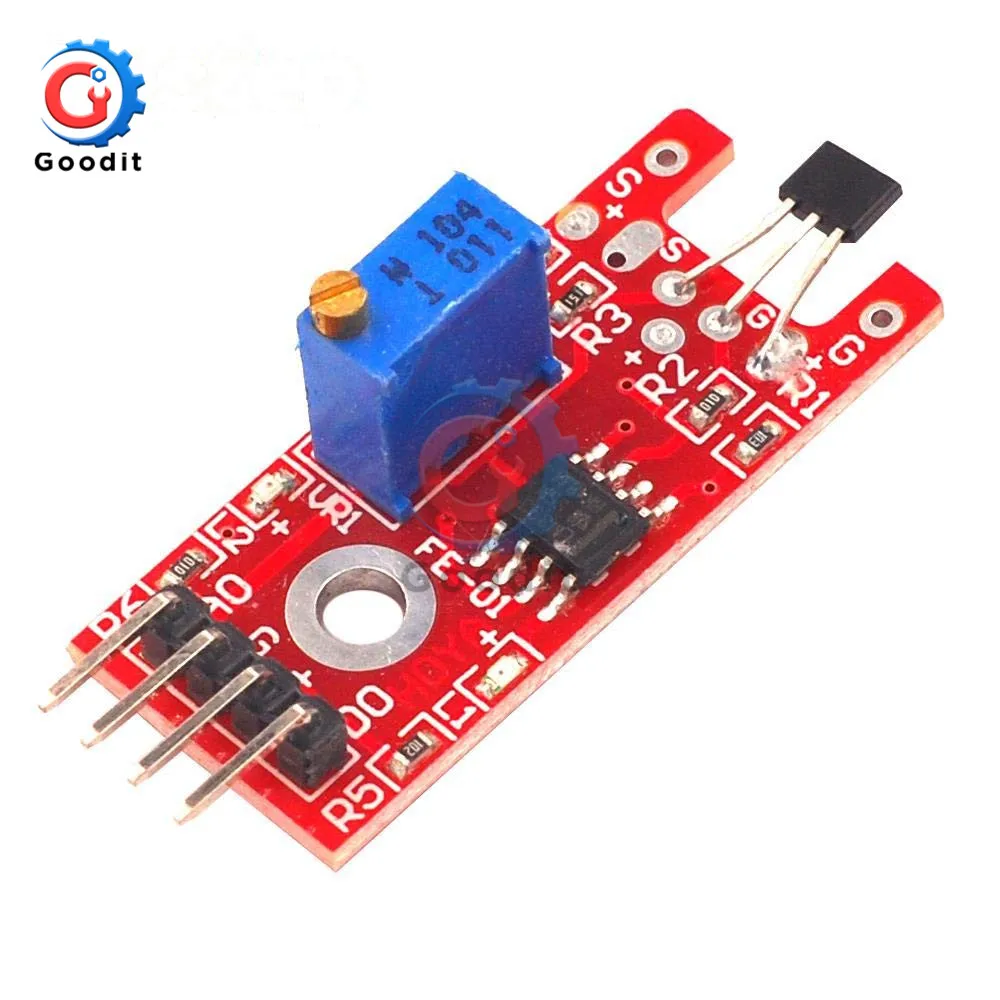 

3Pcs/Lot KY024 Hall Sensor 4Pin KY-024 Linear Magnetic Hall Switch Speed Counting Sensor Module for arduino