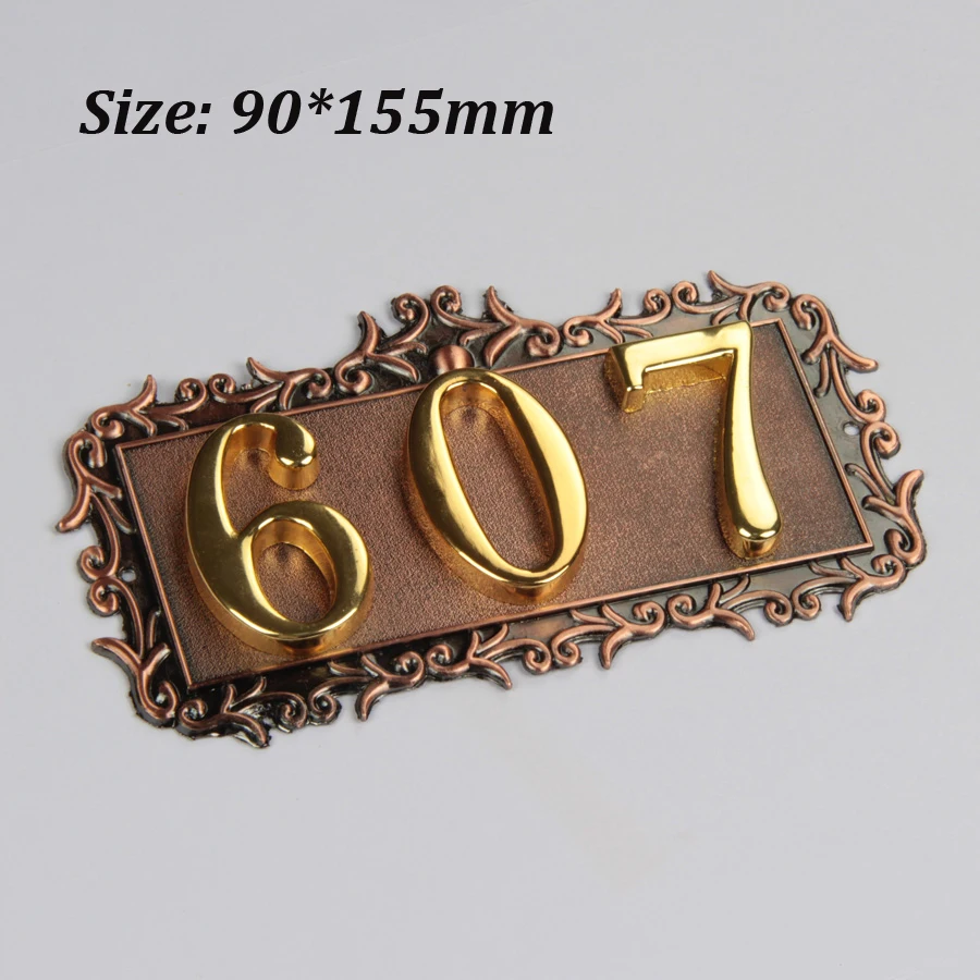 

3 Digits European Style House Number High-grade 3D Digital Cards Gate Numbers Hotel Villa Apartment Door Plating Plate Signs New