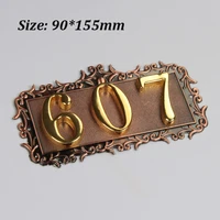3 digits european style house number high grade 3d digital cards gate numbers hotel villa apartment door plating plate signs new