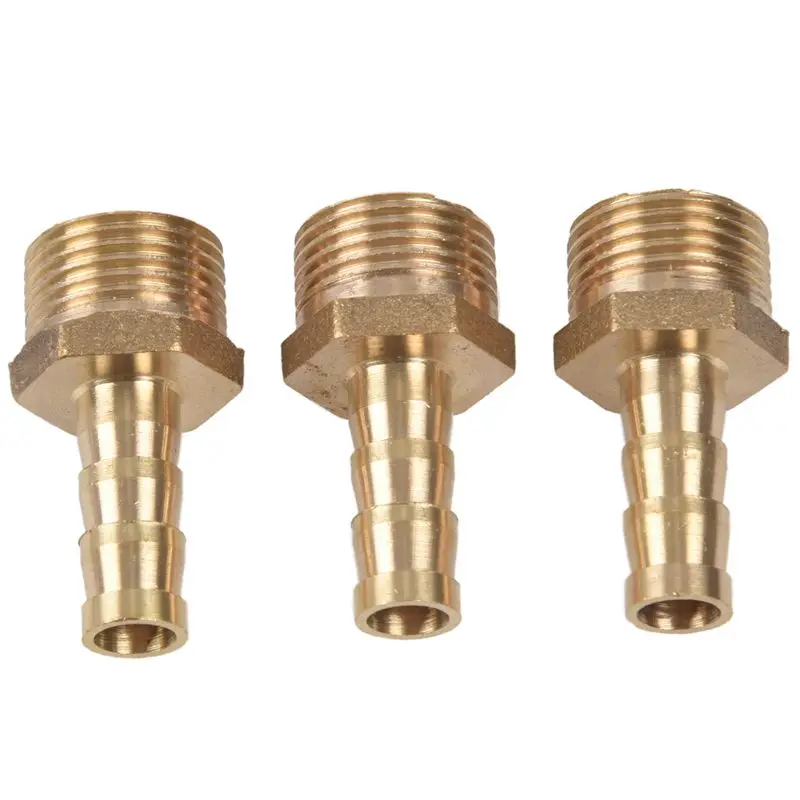 

5Pcs 3/8 Inch PT Thread 8Mm Air Water Fuel Hose Brass Barb Fitting Adapter
