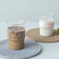 transparent coffee mug cartoon coffee milk glass cup mug korean ins cute cups water bottle cute coffee mug breakfast cute glass