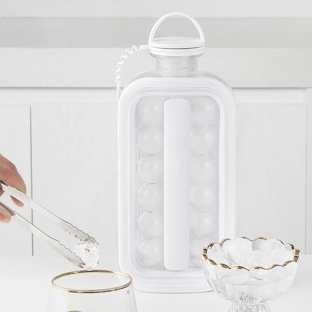 Шарика льда чайник 2 в 1 Портативный ледяной куб Maker контейнер с крышкой для