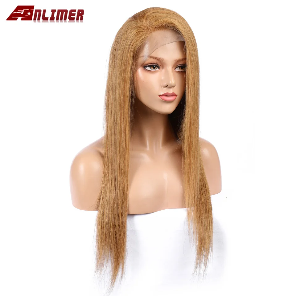 Имбирь блондинка Синтетические волосы на кружеве парик прямые предварительно