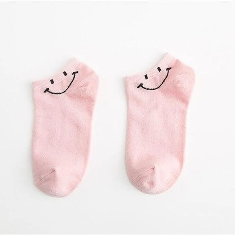 

Spring and Summer Women's Small Fresh and Cute Smiling Cotton Boat Socks