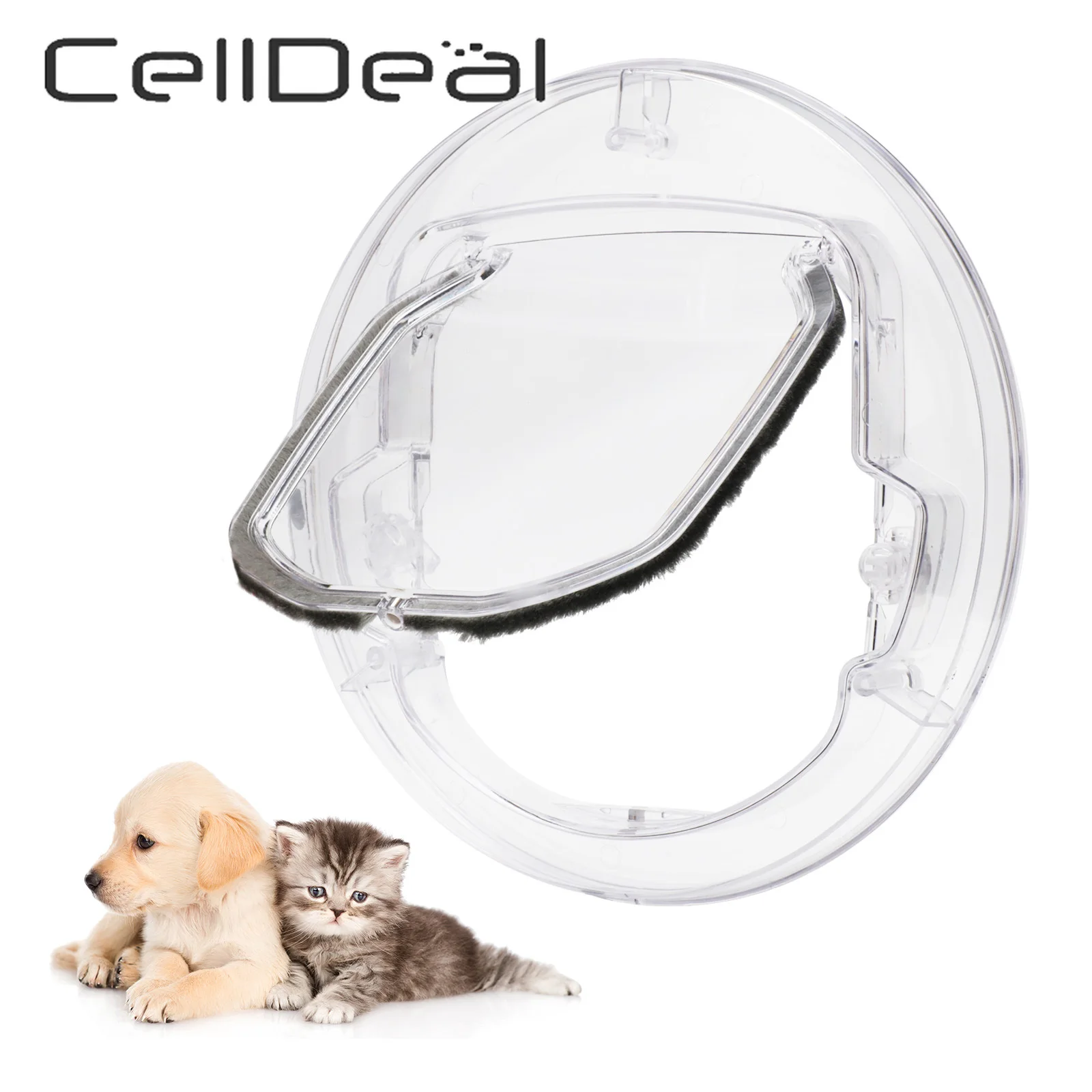 

Pet Door 4 Ways Lockable Cats Security Door Dogs Gate Adjustable Puppy Hole Door Pets Interior Exterior Door Pet Supplies