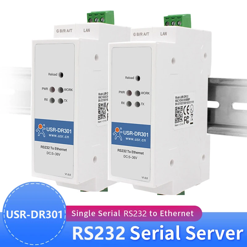 2 шт. USR-DR301 DIN-рейка Modbus RS232 последовательный порт в преобразователь Ethernet