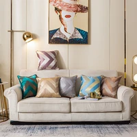 wave luxury bronzing cushion cover 4545cm pillow covers velvet pillowcase home new year decorative sofa throw pillowcase