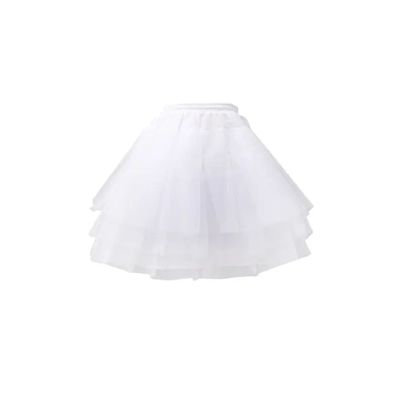 

Women Girls Solid Color Ballet Tulle Short Crinoline Petticoat Multi Layered Ball Gown Lolita Underskirt Elastic Waistband