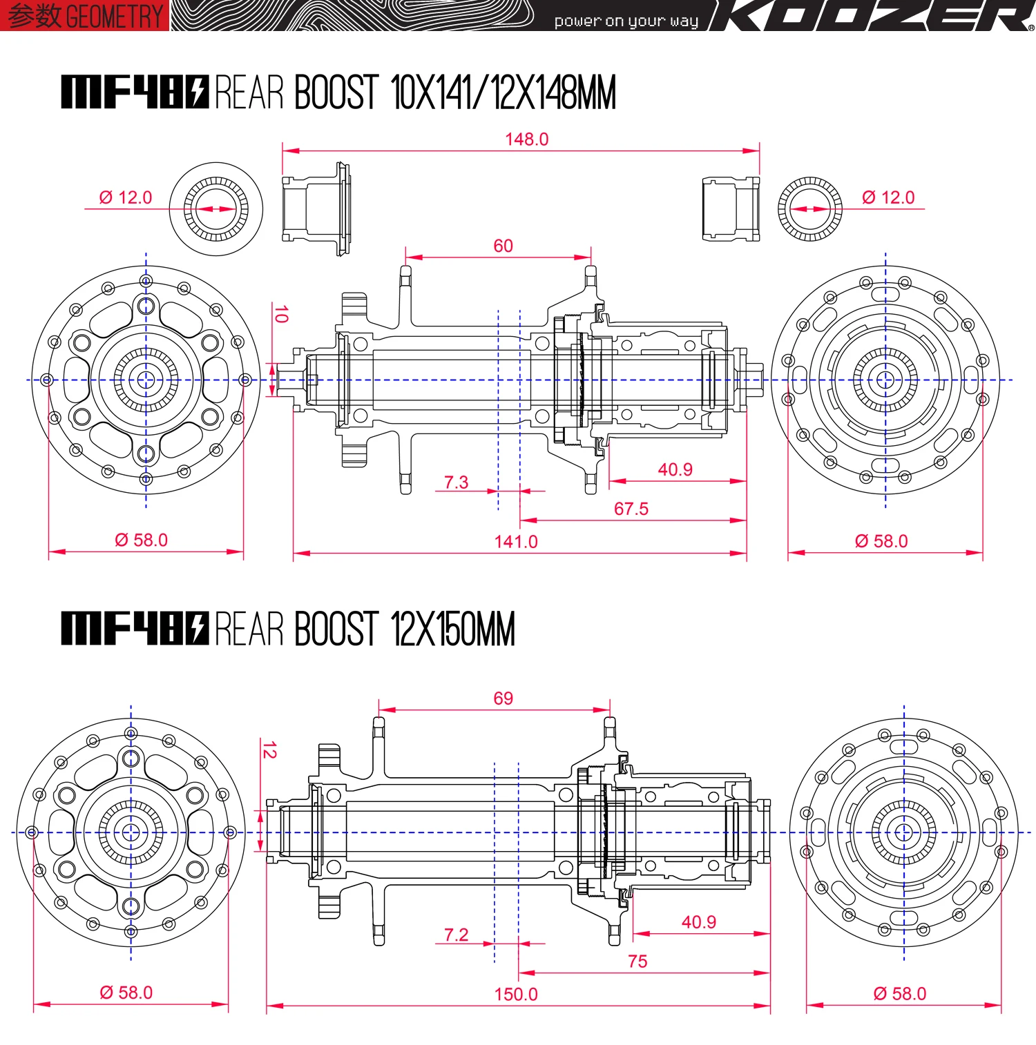 Koozer MF480 24 зуб храповика 32H горный велосипед MTB дисковая Задняя втулка 11S XD Кассетный корпус Boost 5X141 12X148 12X150