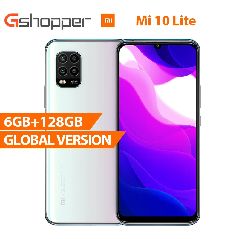 Глобальная версия смартфона Xiaomi Mi 10 Lite 5G 6 ГБ 128 Snapdragon 76 48 МП AI Quad Camera 57 &quotAMOLED экран