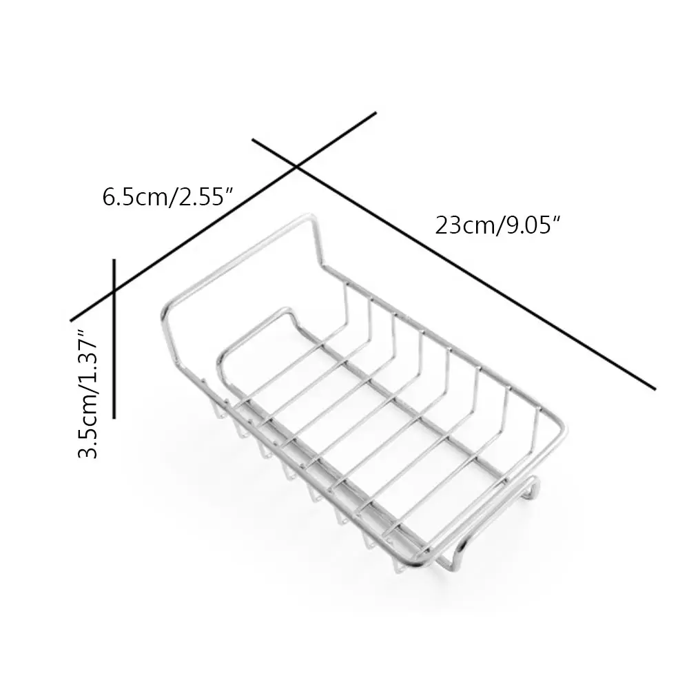 

Home Stainless Steel Sink Hanging Punch Faucet Storage Bathroom Hollow Out Shelves Free Kitchen Drain Storage Rack Organizer
