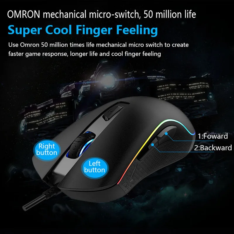 Оригинальная Проводная игровая мышь Durgod l 12000DIP светодиодный эргономичная