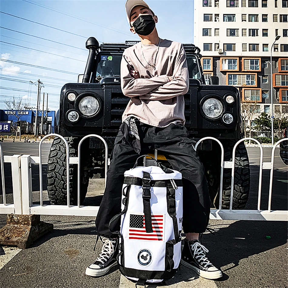 multipurpose large capacity mens travel backpack trend hip hop male sports gym backpacks cool streetwear backpack for men free global shipping