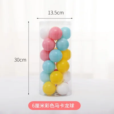 【6cm、8cm】Christmas Makaron decoration Christmas window decoration props pink, yellow, blue and milky white Christmas ball - Цвет: Многоцветный