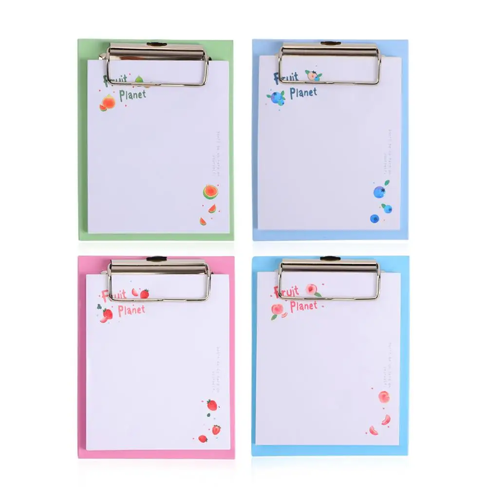 JIANWU Van Gogh Board Clip Sticky Note Clipboard Memo Pads Fruit Notebook Printed Kawaii note pad clip School Office Supplies - Цвет: 1pc random shuiguo