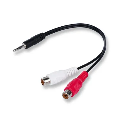 

30pcs/lot 3.5mm Jack To 2 RCA Audio Cables 3.5 Male To RCA Female Gold Plated Coaxial Aux Cable For Laptop TV DVD Amplifier